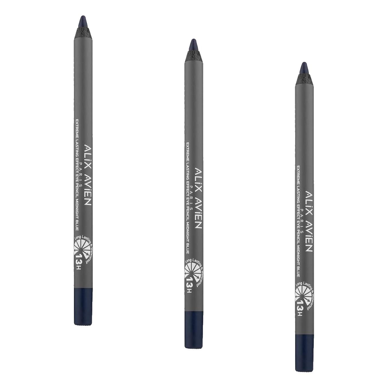ALIX AVIEN Suya Dayanıklı Gece Mavisi Göz Kalemi - 13 Saat Kalıcı Etki - Extreme Lasting Effect Eye Pencil (3 paketi)