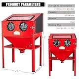 Parts-Diyer 60 Gallon Air Sandblasting Cabinet ，60-125PSI Sand Blaster Cabinet Kit Large Steel Sandblast Cabinet with Sandblaster Gun 4 Ceramic Nozzles for Stain, Rust Removal, Paint - Image 2