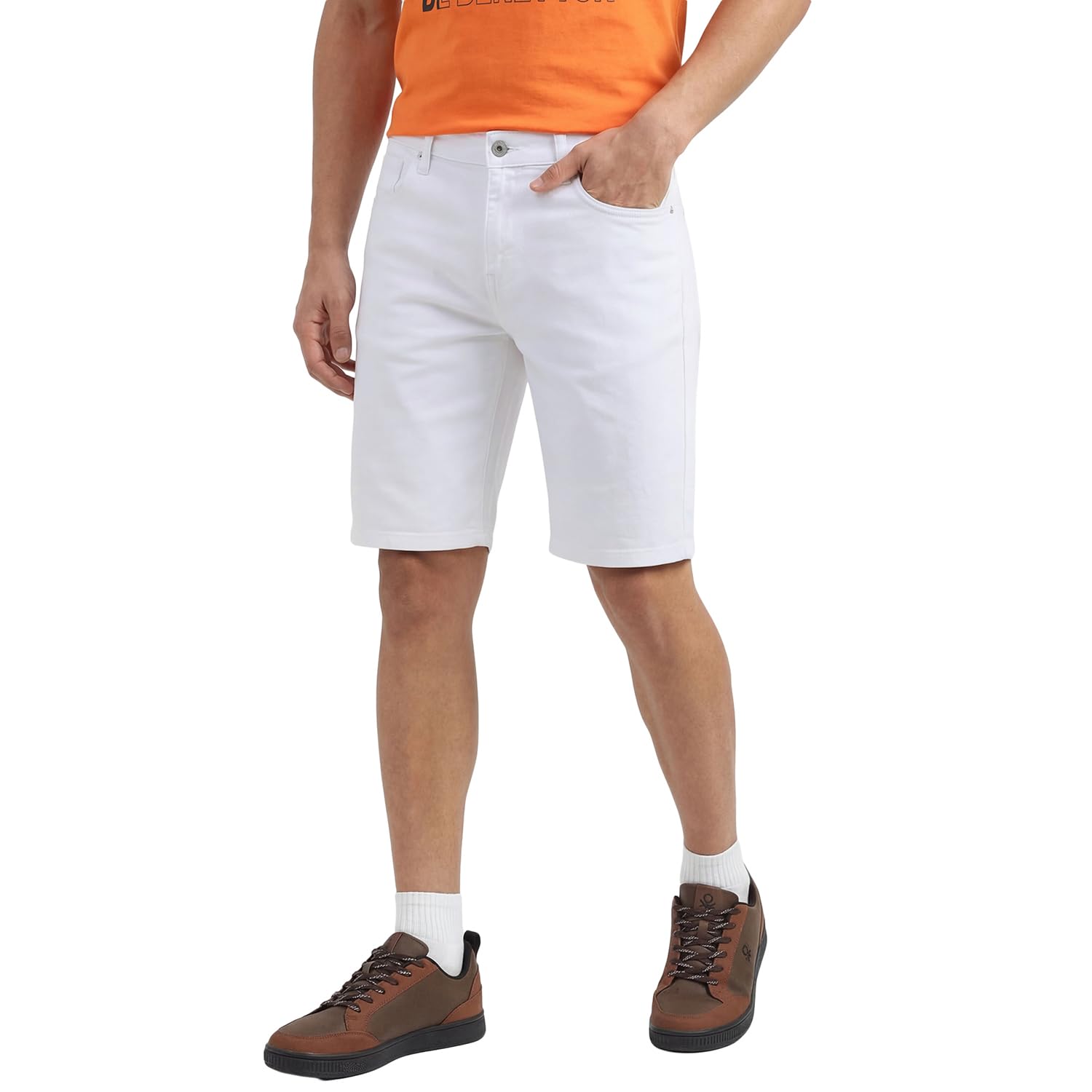 united colors of benetton Solid Comfort Fit Denim Shorts-picture-11
