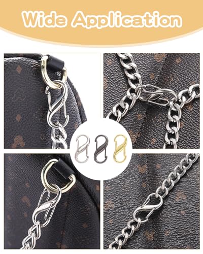 KGDUYC 12pcs Diebstahlsicherung Reißverschluss Anhänger Rucksackschloss Doppelverriegelung Karabinerhaken S Förmig Reißverschluss Clip für Zuhause Schlüssel Outdoor Aktivitäten