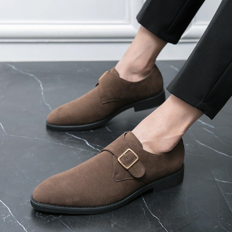 Men's Leather Dress Shoes Classic Oxford Pointed Toe Buckle Formal Business Wedding Tuxedo Office Comfortable Casual2