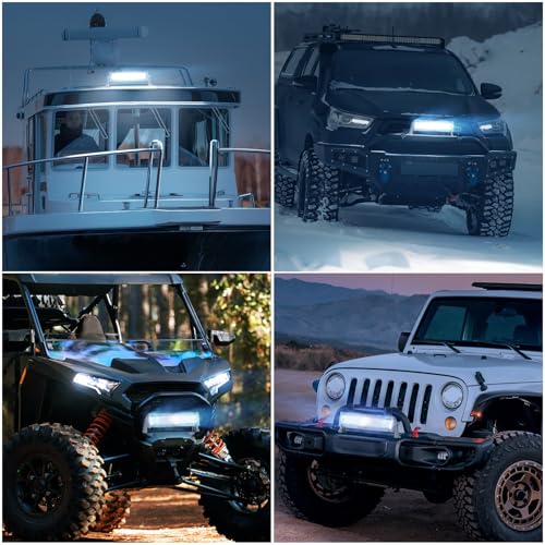 Image of Nilight Marine LED Light Bar Navigation Lights 13.5 Inch White Spot Flood Combo Ponton Boat Deck Dock Lighting for Night Fishing T-top Stern Yacht Port Sailboat Trucks Tractors