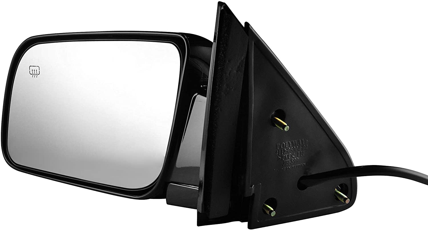 Dependable Direct Left Driver Side Painted Black, Heated, Power Operated, Side View Mirror for 1988-2000 C/K 1500 Chevy GMC Truck Suburban - Parts Link #: GM1320276