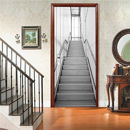 Papel Pintado de Puerta 3D Creativo Pegatina de Pared autoadhesiva para Sala de Estar Dormitorio decoración Mural decoración del hogar calcomanía DIY A6 85x215cm