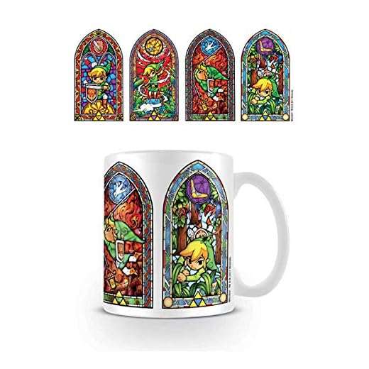 Pyramid International AFMG24637 The Legend of Zelda (vitral) taza oficial de cerámica para café/té, papel, multicolor, 11 x 11 x 1,3 cm