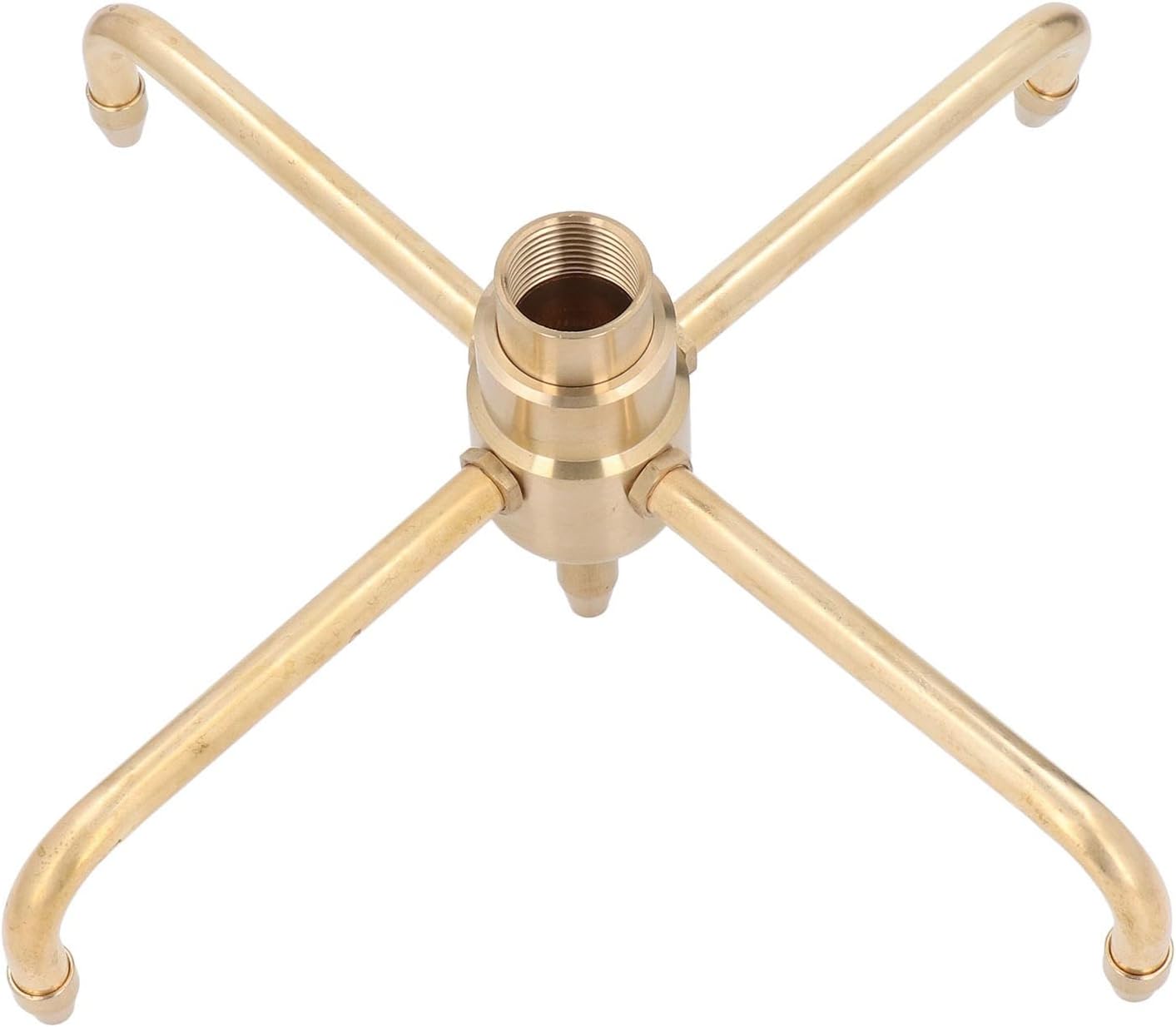 Brass Rotating Fountain Nozzle with 4 Arm, Angle Spray Head, Automatic Rotation for Garden Pond Courtyard Pool, to Install and Maintain, Service (G1in)