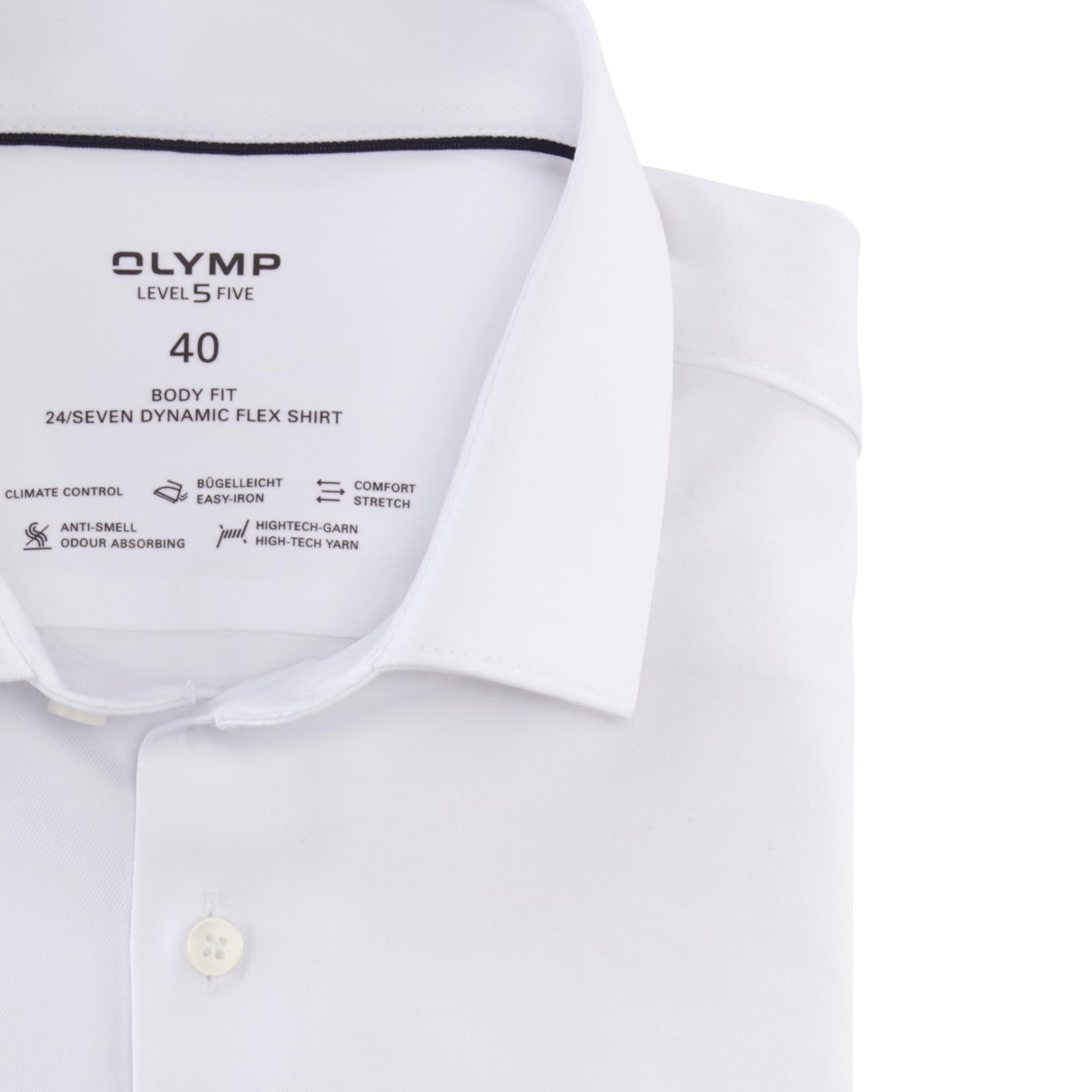 OLYMP Herren Oberhemd Langarm 073464,Twill,Level 5 Body fit (15.05.2015 - F16),Modern Kent
