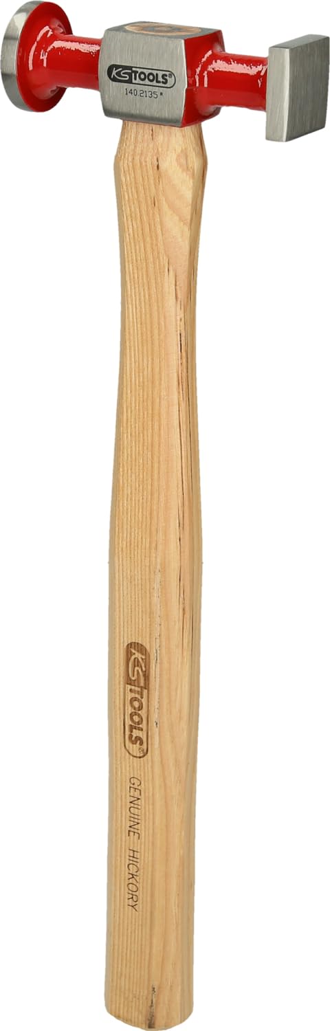 KS Tools 140.2135 Marteau à retreindre petite tête concave en acier poli Manche hickory