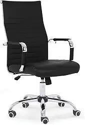 Cadeira de Escritório Moob Chicago Presidente Giratória Com Encosto Prolongado e Função Relax Preta