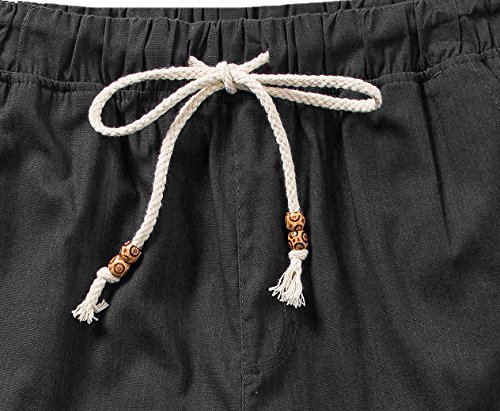 SIR7 Men's Linen Casual Lightweight Drawstrintg Elastic Waist Summer Beach Pants4
