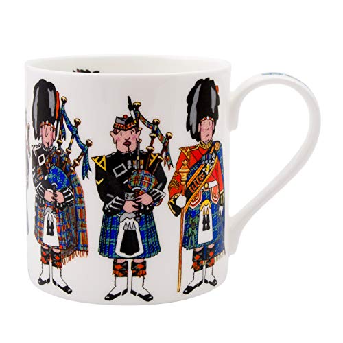 Alison Gardiner Famous Illustrator - Scottish Pipers Commemorative Fine Bone China Coffee Cup and Tea Mug - Premium Quality and Detail Alison Gardiner Famous Illustrator - Scottish Pipers Commemorative Fine Bone China Coffee Cup and Tea Mug - Premium Quality and Detail