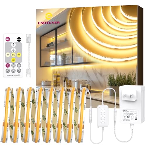 Kit de cinta LED COB EMITEVER 16.4 pies 3000K regulable miniatura 1