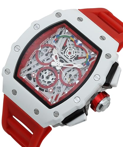 Image of Havoc Craft Men's Luxury Sports Watch 30M Waterproof Tonneau Chronograph | Analog Quartz Wristwatch with Time & Day Function | Premium Square Dial, Shock-Resistant & Anti-Magnetic Silicone Strap