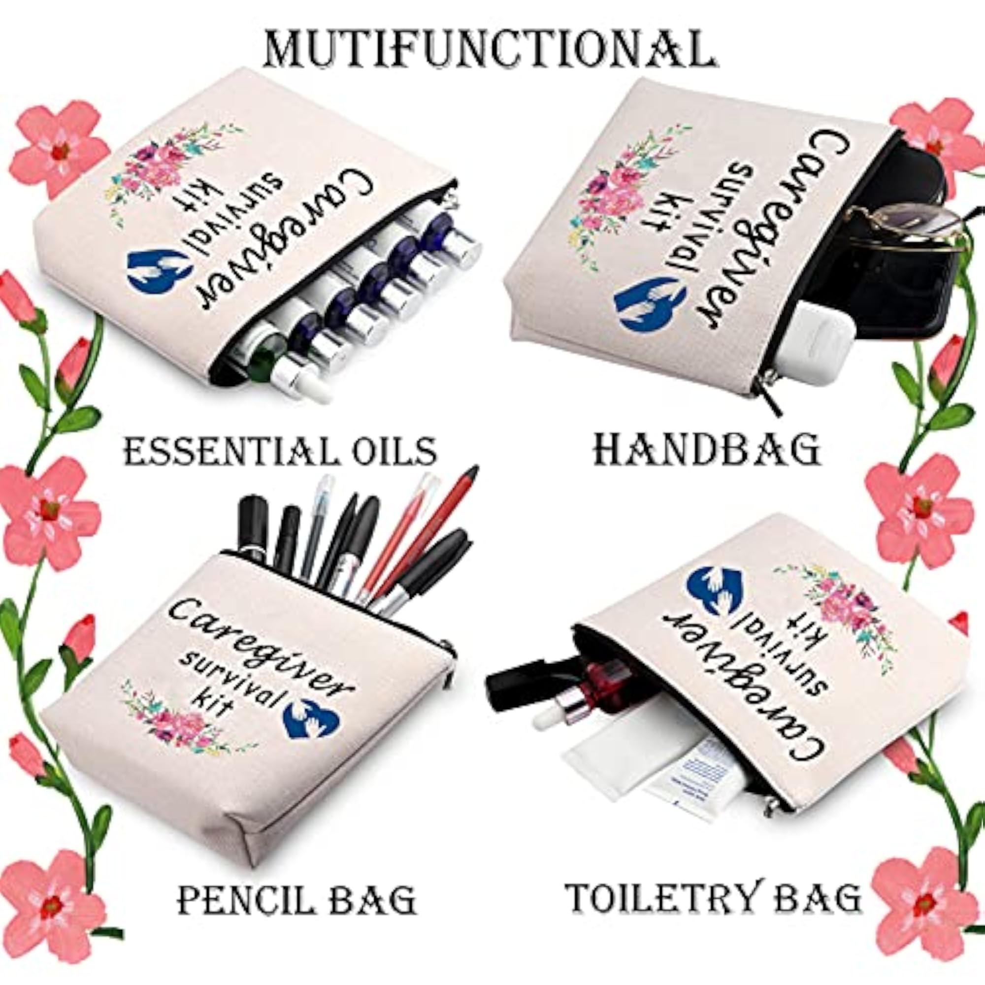 Caregiver Survival Kit Zipper Pouch Makeup Bag Gift