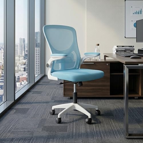 Image of Casa Copenhagen Blue White | Mid Back Imported Mesh Fabric Boss Office Chair | Y Design Ergonomic Back Support | 2D Aero Design Adjustable Armrests | Synchro Tilt Lock Mechanism Support