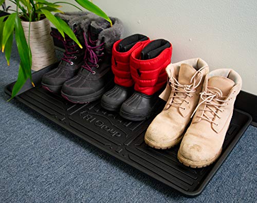 Image of FH Group Climaproof for All Weather Protection Black Multi-Purpose Pet Feeding Bowl Tray, Dog Bowl Tray, Boot Tray, Shoe Tray, Great for Entryway or Garage 30