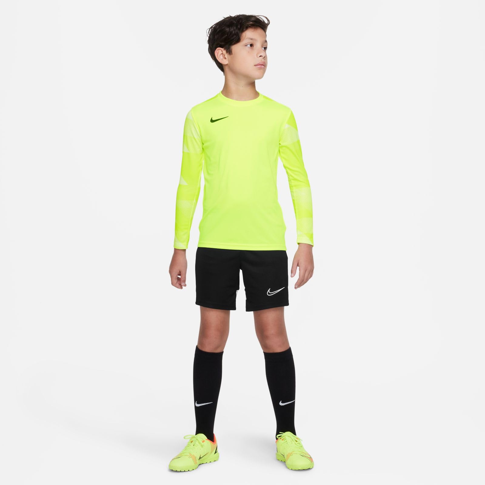 Nike chłopięcy Y NK DRY PARK IV JSY LS GK koszulka z długim rękawem, wolt/biały/(czarny), L