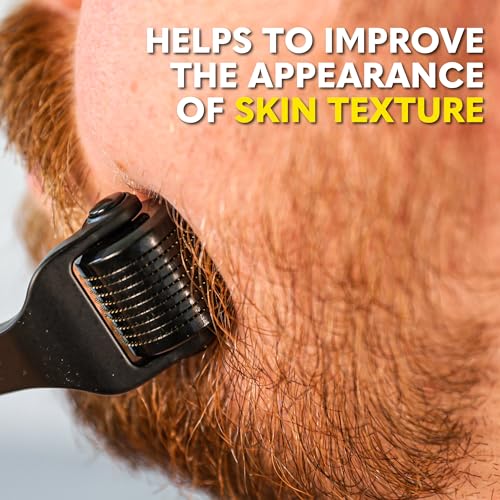 The Beard Club Derma Roller for Face, Body and Scalp - Microneedling Roller for Men and Women with 540 Titanium Microneedles - for Hair & Beard - Weighted Metal Handle - Magnetic Storage Case - Image 5