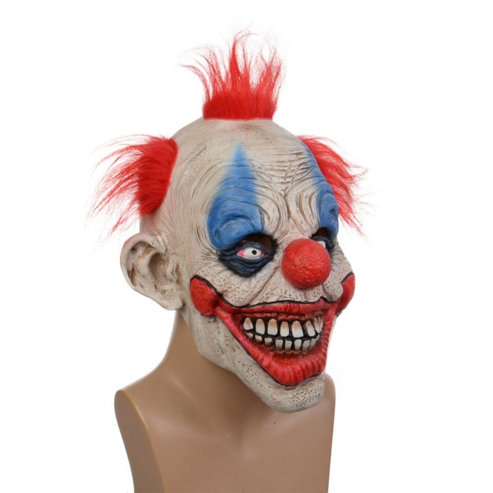 Scary Mask,Halloween Latex Clown Mask,Halloween Creepy Mask Costum With Hair,Horror Cosplay Costume Prop - Image 4