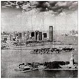 Empire Art Direct "New York Skyline A Reverse Printed Tempered Glass with Silver Leaf, Ready to Hang,Living Room,Bedroom & Office, 36" x 36" x 0.2"