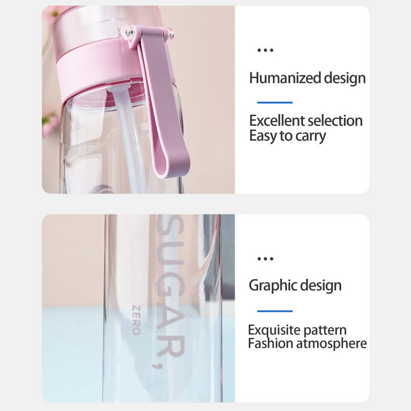 Miniatura 7 de ZHSDHF Botella de agua de aire con aroma a fruta con 6 cápsulas de sabor radom, botella de agua mejorada, botella de agua Tritan, taza de agua