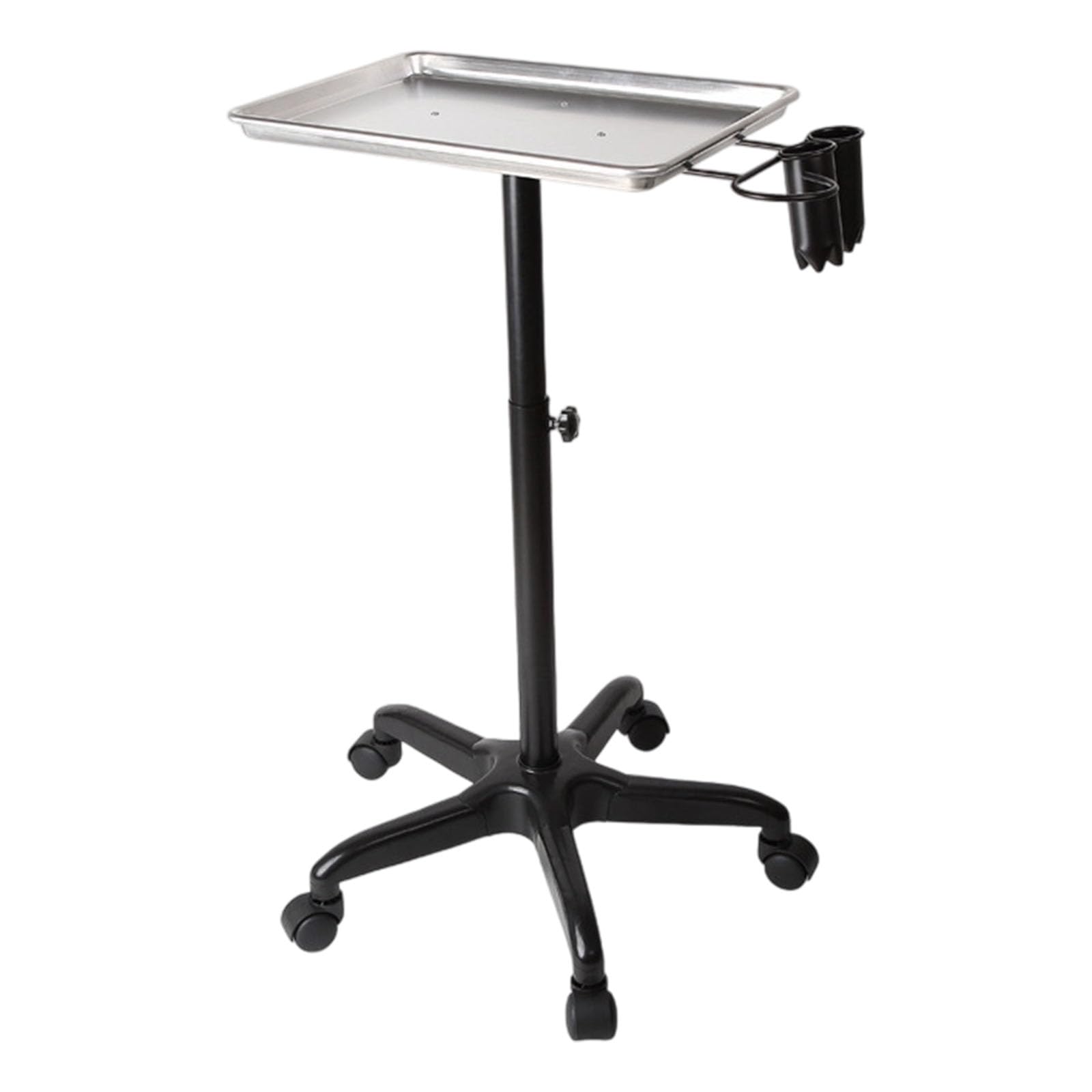 Hairdressing Trolley 5 Silents Casters Resistant Aluminum Salon Cart Adjustable Workstations for Clinics Professional Hair Salon Cart