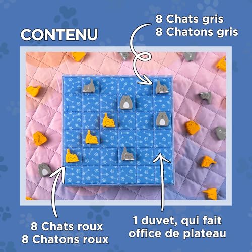 Lucky Duck Games | BOOP | Jeu de Stratégie Simple Mais Tactique pour Adultes & Enfants dès | Jeu de Société Mignon | Chatons Réflexion et Fun | Plateau Tissu |2 Joueurs | 20 Min | En Français - vue 5