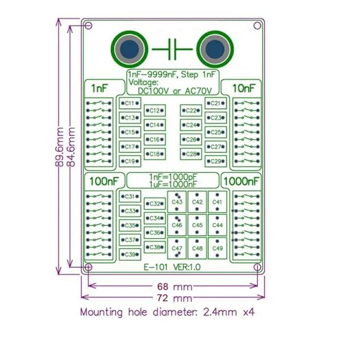 Placa de condensador programable de 1 nF a 9999 nF con paso de 1 nF para proyectos 4