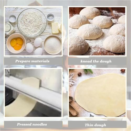 Macchina per sfogliare l'impasto, rullo manuale di spessore regolabile per croissant, pasta per pizza e pasta sfoglia - perfetto per panetterie, RS101