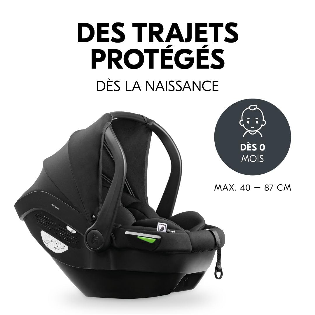 hauck Poussette 3 en 1 Move N Care avec Siege Auto Bebe et Nacelle – Mocha | Trio complet dès la naissance jusqu’à 22 kg I Inclus cosy hauck Drive N Care, nacelle bébé I Suspensions et siège réversible
