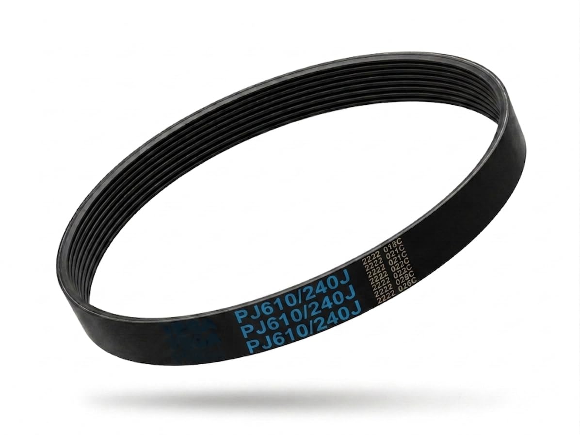 isf treadmill motor belt (high-performance rubber) | replacement motor belt for fitness running machine/premium quality belt for tredmil (size240j pj610) black colour set of 1 pcs