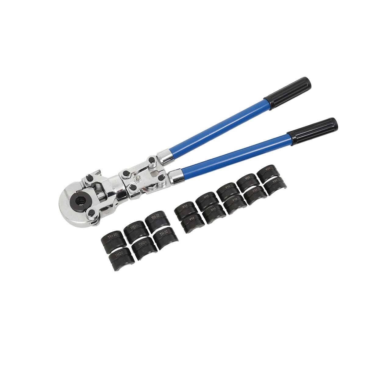 Pinza per Serra Multistrato, Pinza a Pressa Professionale con Profilo a V e TH, Testa Rotante a 360 °, Pressatrice Tubi Manuale per Tubi in Rame, Alluminio,Pex, Tubo in Acciaio Inox Sottile