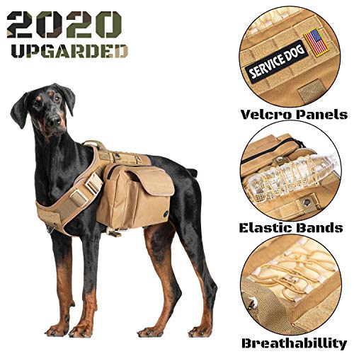 VICARKO Tactical Dog Harness, Dog Vest Harness, for Large and Medium Dogs,