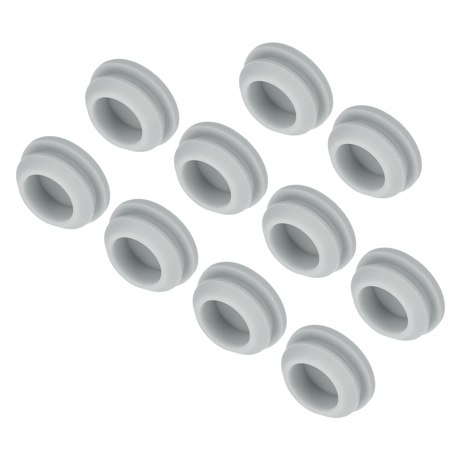 MECCANIXITY 10pcs Silicone Snap in Locking Hole Plugs,15mm/0.6 Inch Mounting Diameter Narrow Groove Width 2mm Panel Seal Cover Round for Kitchen Bulkheads Waterproof Sealing Plugs Grey