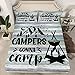 Erosebridal Teens Happy Camping Bed Sheet, Camper Bedding Set for Kids Boys Girls Bedroom Decor, Sketch Drawing Fitted Sheet Rustic Farmhouse Old Barn Door Fitted Bed Sheets 2Pcs,Twin Size