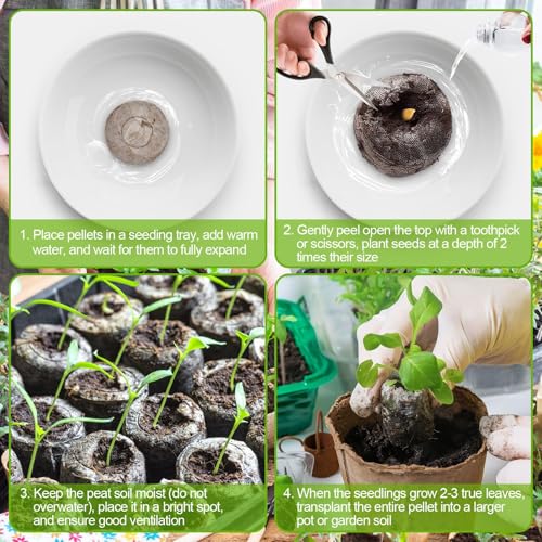 Image of Legigo 200 Pcs 30mm Seed Starter Peat Pellets Pods for Seedlings- Compressed Seed Starting Pellets Seed Starter Pods Plugs Soil Peat Pods for Starting Seeds, Garden Planting Herb Flower Vegetables