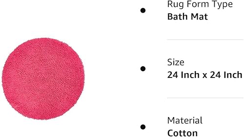 Miniatura 9 de Chardin home Hot Pink Round Bath Mat  2 feet Boho Bathroom Rug  Also Perfect for Kids Rooms, Nurseries, Bedside, dorms, Half Baths and Powder Rooms