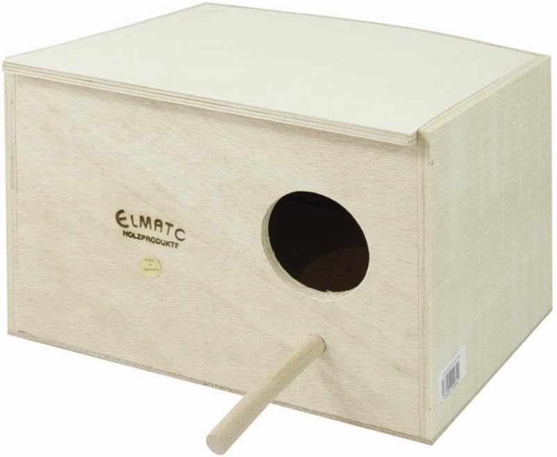 Elmato Parakeet Bird House with Nesting Space and Perch
