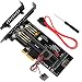 Dual M.2 PCIe Adapter, M.2 NVME SSD (M Key) or M.2 SATA SSD (B Key) 22110 2280 2260 2242 2230 to PCI-e 3.0 x4 Host Controller Expansion Card with SSD Fan Cooler Heatsink for PC Desktop,Black
