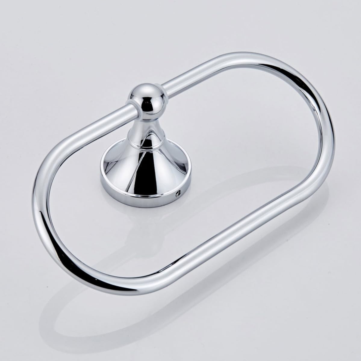Anillo Ovalado para Toallas de Cobre Plateado, Diseño Moderno y Elegante, Montaje en Pared sin Taladro, Resistente al Desgaste y Optimización de Espacio para Cocina y Baño