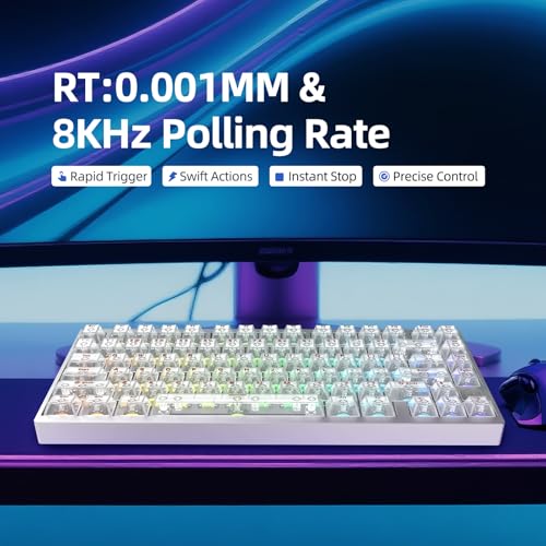 Image of IROK MG75MAX 81 Keys Wired Magnetic Switch Keyboard, 256KHZ Single Key Scan Rate, PCB Nano-Coating Waterproof, Hall Effect, 8KHZ /ARGB /CNC Aluminum Gaming Keyboard(Silver)