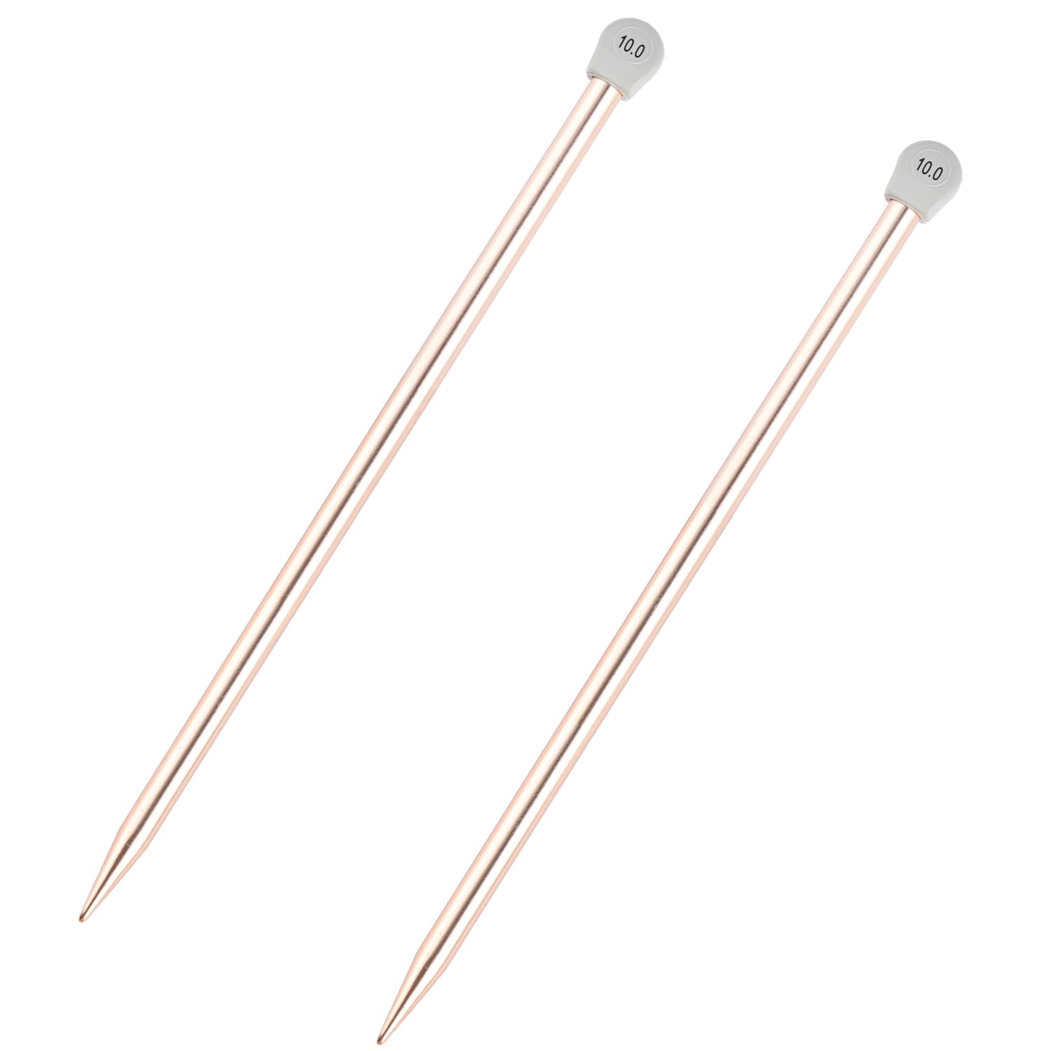 Thyonta Silver Knitting Needles 10Mm, 2Pcs Knitting Needles Set Aluminium Long Knitting Pin For Professional Beginners Knitters Handmade Knitting
