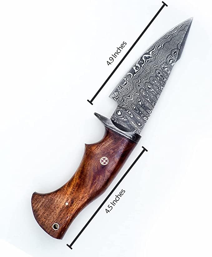 Miniatura 3 de Cuchillo de caza de Damasco hecho a mano, cuchillo de bushcraft con funda, cuchillo de supervivencia de 10 pulgadas para hombres, cuchillo de hoja