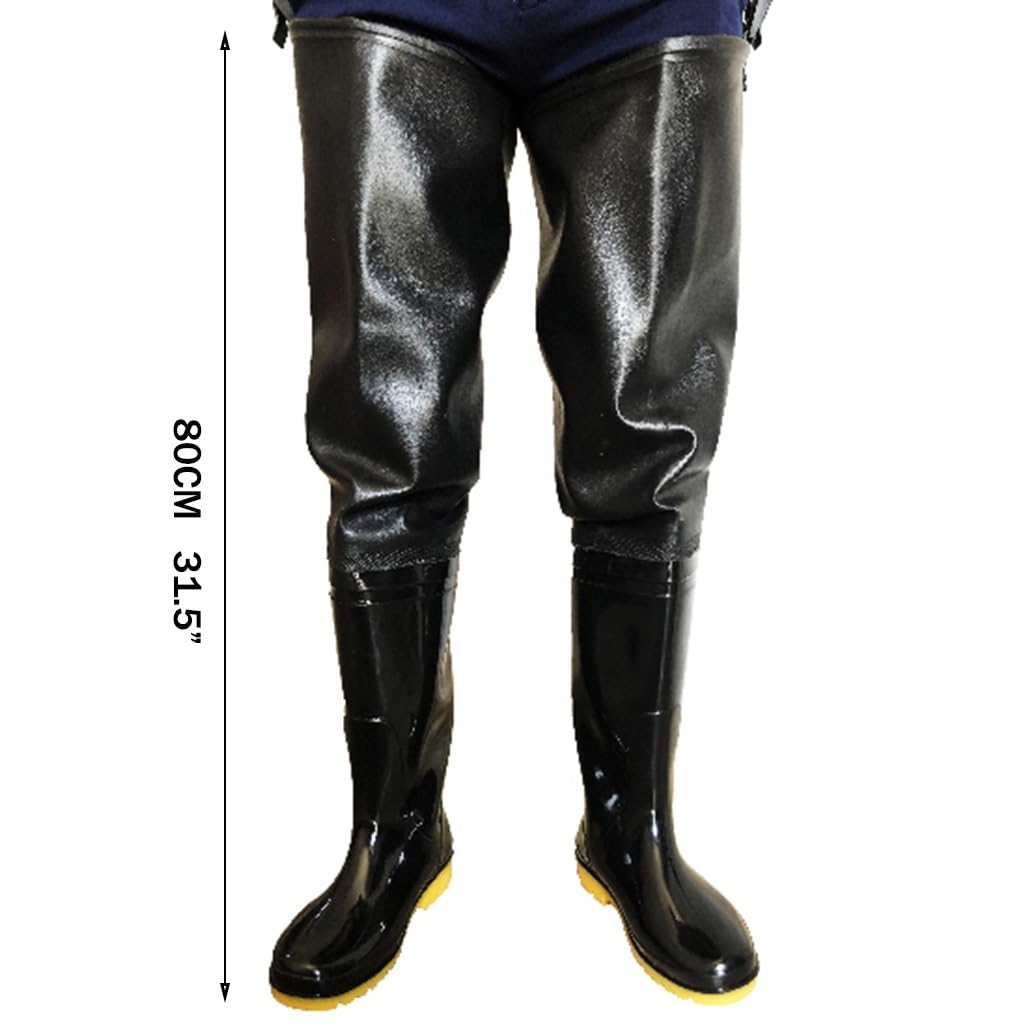 Watstiefel Schwarze PVC-wasserdichte Kuhsehnensohle for Watvögel am Gesäß, Männer und Frauen beim Angeln/Jagd/Transplantation/Zucht