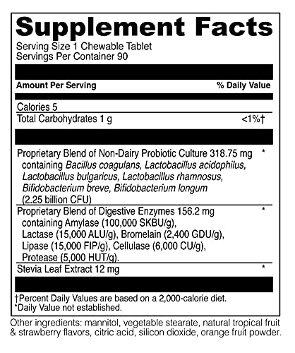 Davinci Labs Chewable Kidbiotic - Kids Probiotics To Support Digestion, A Healthy Gut, Brain Health And Immunity - With Probiotics, Amylase, And More - Tropical Fruit Flavor - 90 Chewable Tablets #TOP2