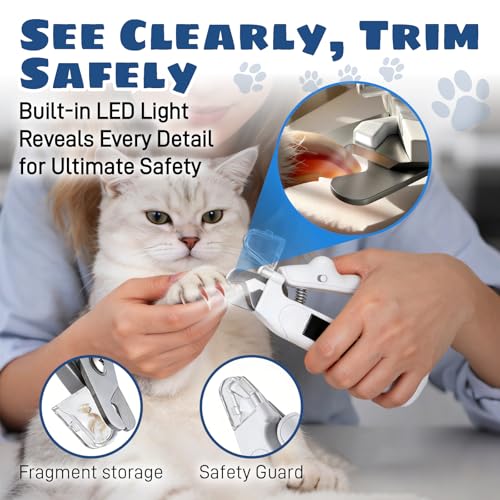 Dog Nail Clippers with Light, 2-in-1 Cat Nail Clippers - Image 3