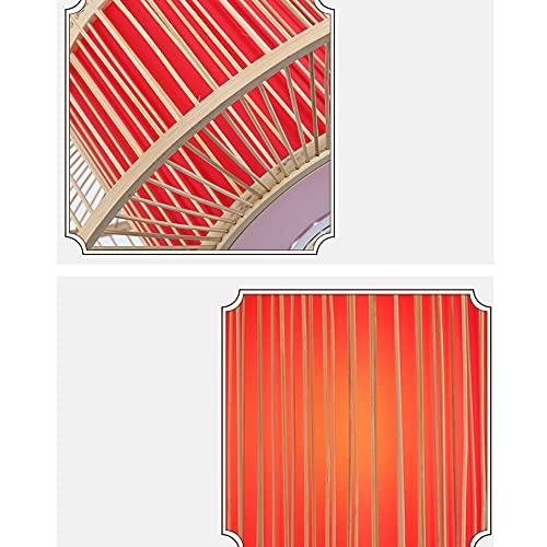 Yhqsyks Chinese Bamboo Weaving Linear Pendant Lighting Dining Room Lighting Fixtures Hanging Bamboo Shades For Patio Red Bamboo Art Bedroom Chandelier For Tea Room Hotel Living Room Kitchen Island #TOP4
