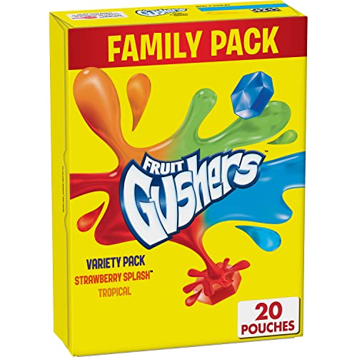 Gushers Fruit Flavored Snacks, Variety Pack, Strawberry And Tropical, 20 Ct #TOP4