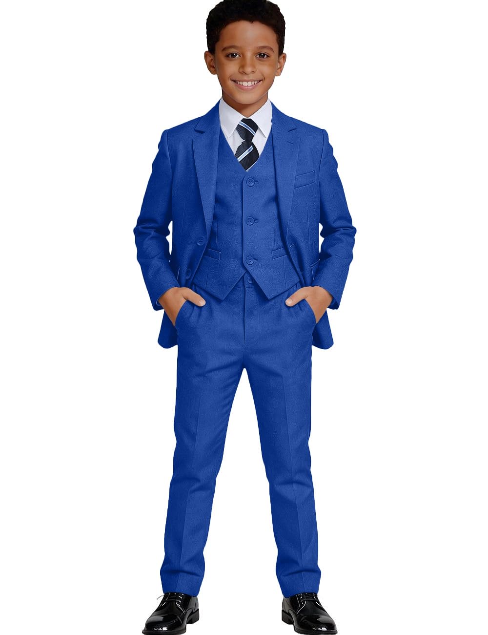 Visaccy Boys Formal Suit Slim Fit Tuxedo Suits for Kids Ring Bearer Outfit