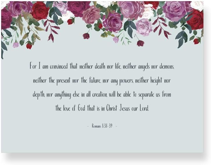 Romans 8:38-39 'For I Am Convinced That Nothing Can Separate Us From The Love Of God.' Floral Bible Verse PRINT. A Comforting Bible Verse Print. Christian Home Decor.